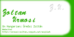 zoltan urmosi business card