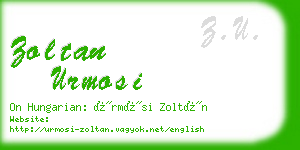 zoltan urmosi business card